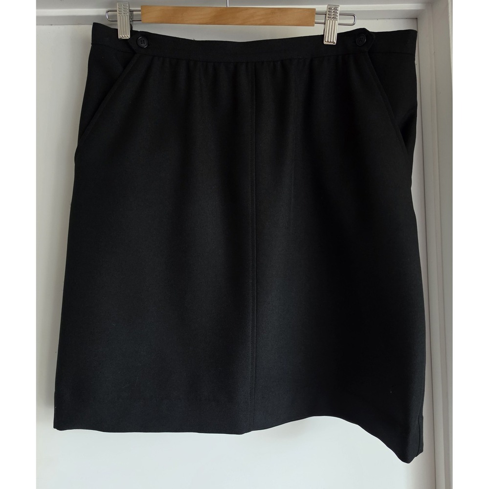 Haberdashery by Personal Skirt Size 14 Black Solid Casual Mini Straight Vintage